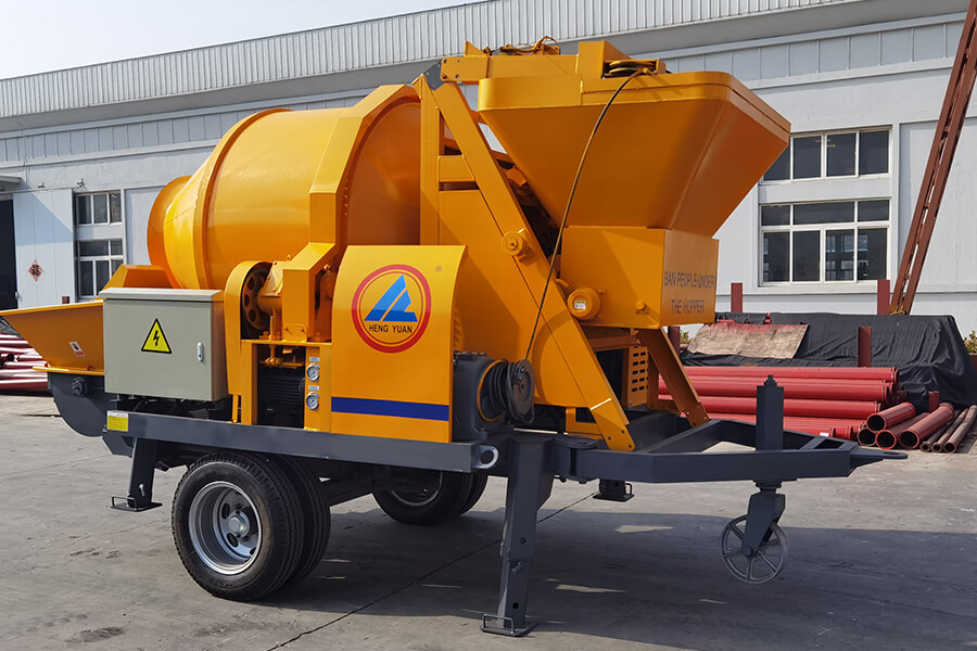 Concrete mixing pump equipment, motor or diesel powered concrete mixing pump equipment for sale-Henan Hengyuan