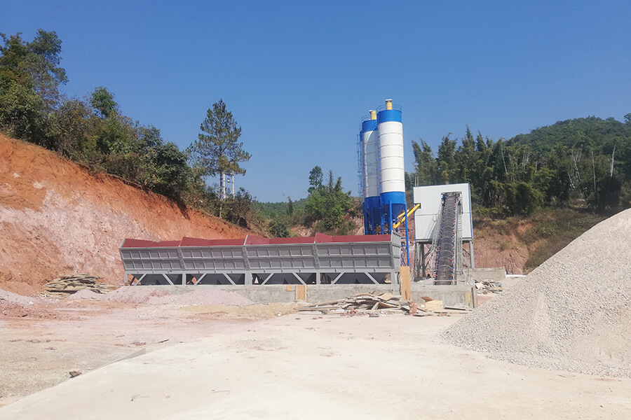 Myanmar concrete batching plant success case, concrete batching plant work site - Henan Hengyuan