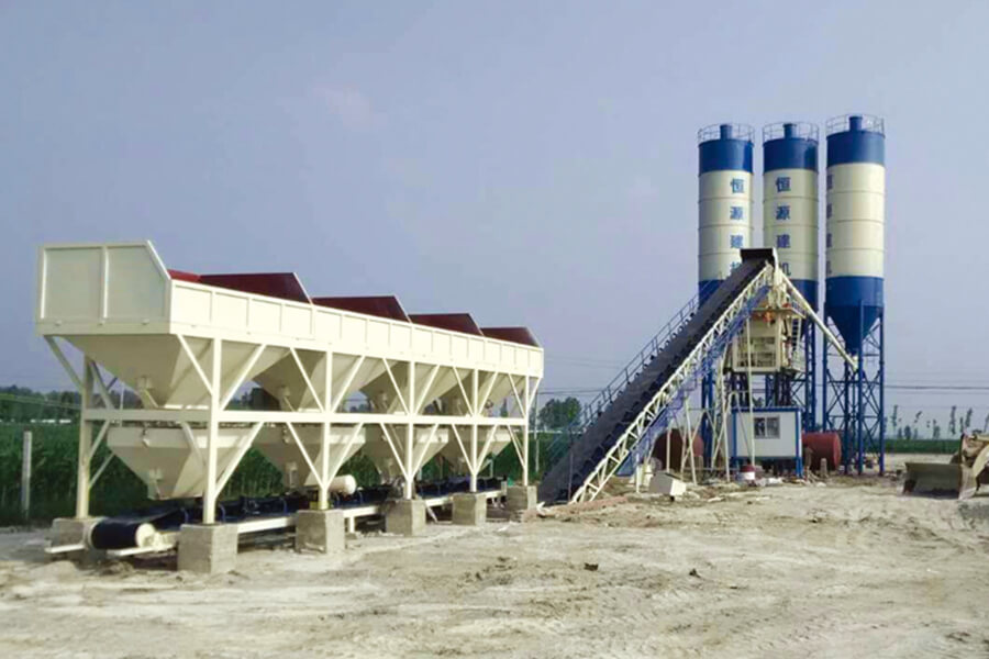 Belt type concrete batching plant equipment for sale, belt feed concrete mixing plant - Henan Hengyuan