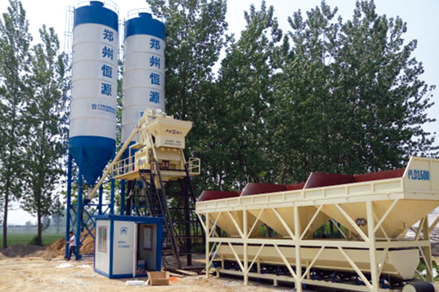Bucket-type concrete batching plant equipment for sale, hopper-feed concrete batching plant quotation-Henan Hengyuan