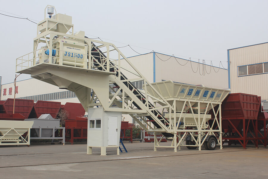 Mobile concrete batching station equipment with customizable machine color and unloading height for sale-Henan Hengyuan