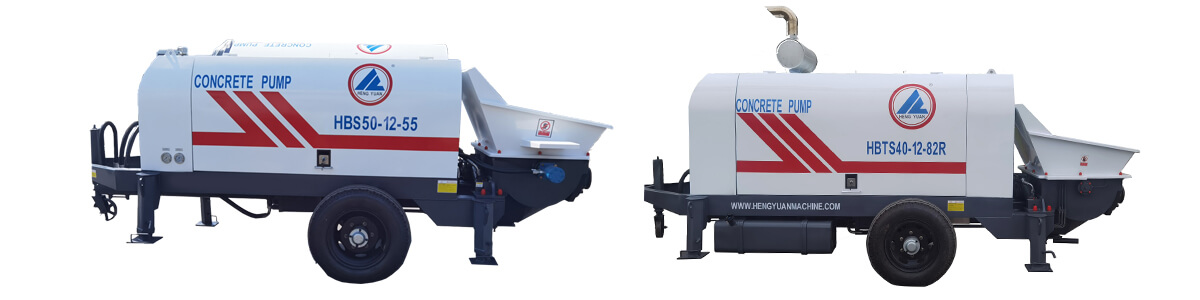 Motor diesel engine powered concrete pump for sale, prices of concrete pumps with different powers - Henan Hengyuan