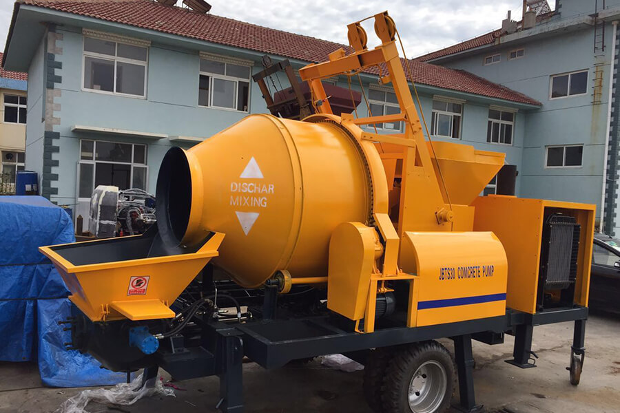Singapore concrete mixing pump success case, concrete mixing pump work site - Henan Hengyuan