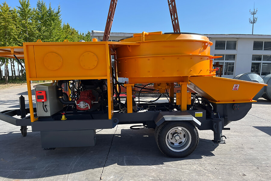 Disc concrete mixing pump equipment for sale, disc mixer and concrete pump all-in-one-Henan Hengyuan