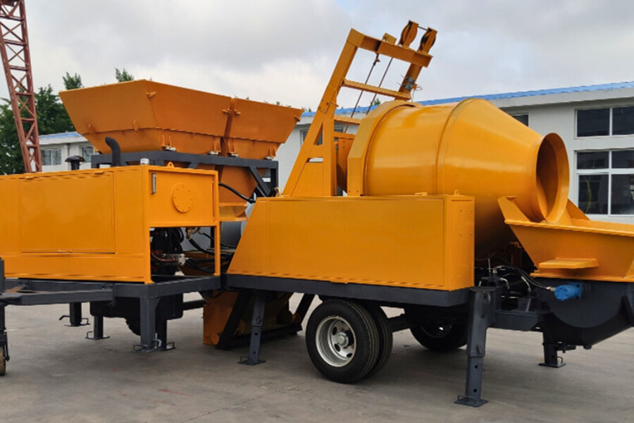 Concrete mixer pump with batching machine for sale, all-in-one concrete batching mixer pump price-Henan Hengyuan