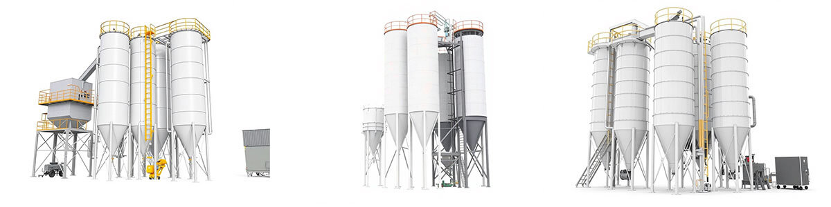 Cement silos with multiple capacity specifications for sale - Henan Hengyuan
