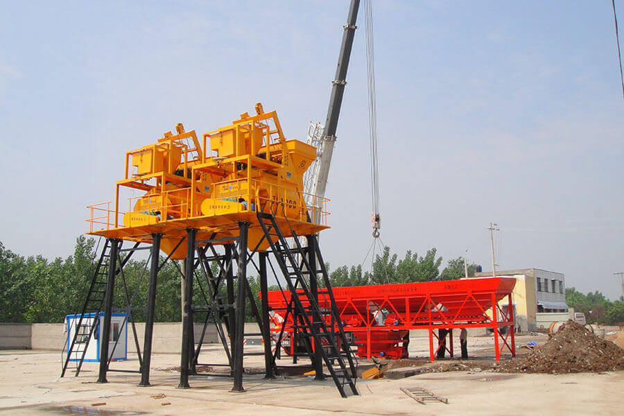 Composition of Mobile Twin-Shaft Concrete Mixer