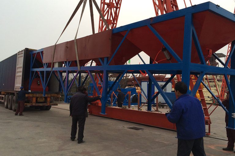 Concrete batching plant delivery site